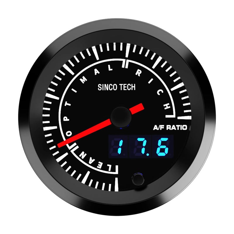 SINCO TECH 52mm Afr Gauge Car Meter Digital Display Pointer 7 Colors Backlight 12V Universal with Narrow Oxygen Kit…… (A/F Meter) - Image 2